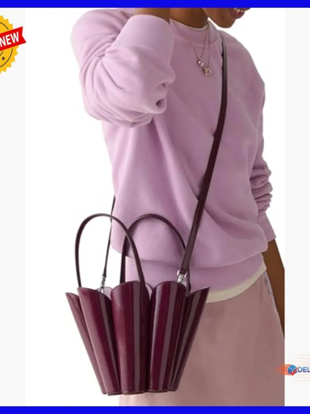 Leather Bucket Hobo Bag with Top Handle and Shoulder Strap
